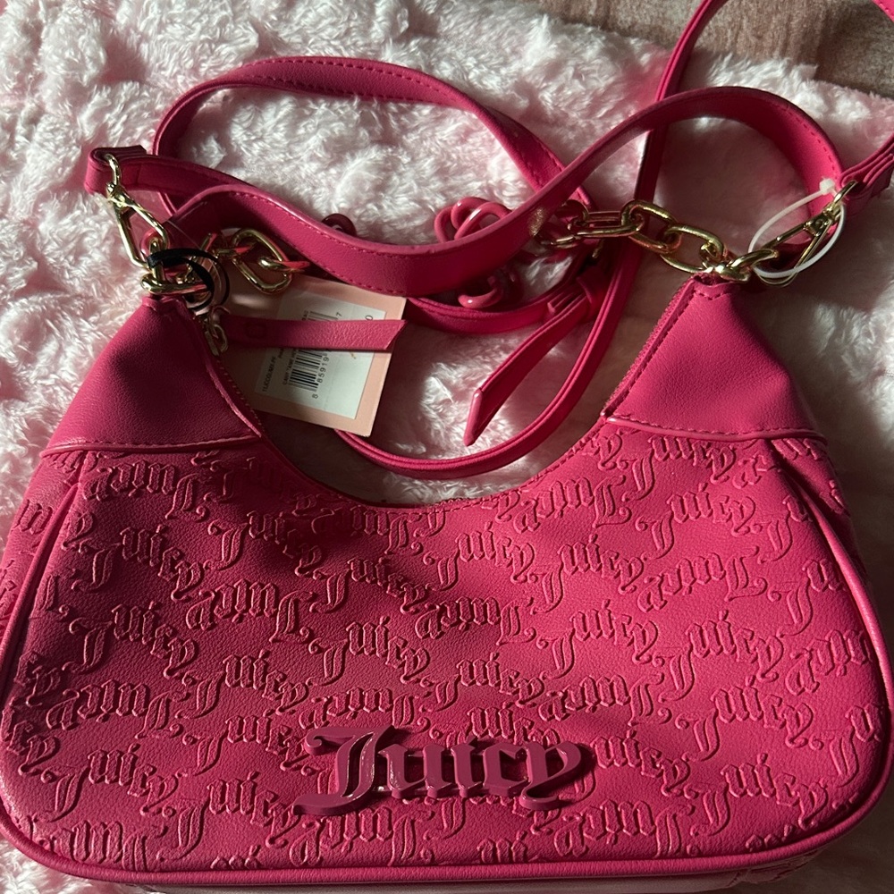 Juicy Couture Fuchsia Embossed Shoulder Bag